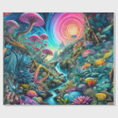 Psychedelische Traumwelt verzaubert Geschenkpapier (Flach)
