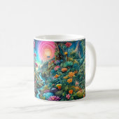 Psychedelische Traumwelt verzaubert Kaffeetasse (VorderseiteRechts)