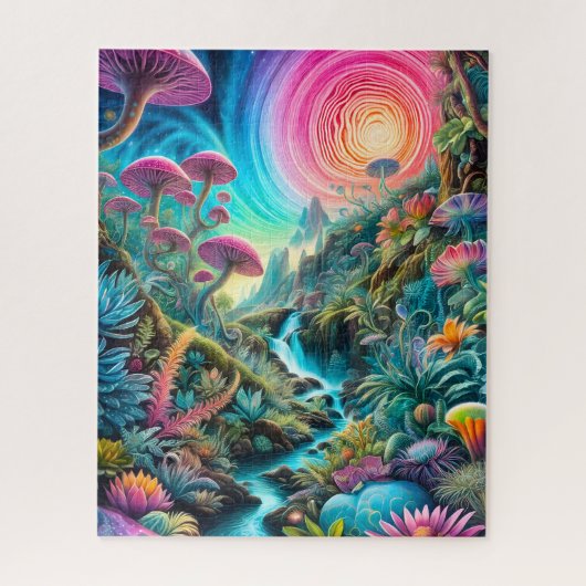 Psychedelische Traumwelt verzaubert Puzzle (Vertikal)