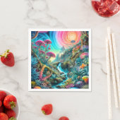 Psychedelische Traumwelt verzaubert Serviette (Beispiel)
