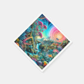 Psychedelische Traumwelt verzaubert Serviette (Ecke)