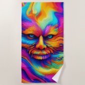 Psychedelische Trippy-Abstrakte Paint Splash Strandtuch (Vorderseite)