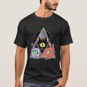 Psychedelische Trippy Cat Art Sacred Geometry T-Shirt (Vorderseite)