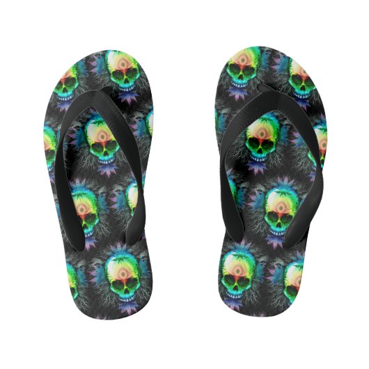 Psychedelische Trippy-Explosion-Tasse Kinderbadesandalen (Fußbett)
