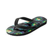 Psychedelische Trippy-Explosion-Tasse Kinderbadesandalen (Schrägansicht)