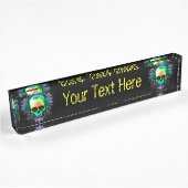 Psychedelische Trippy-Explosion-Tasse Namensplakette