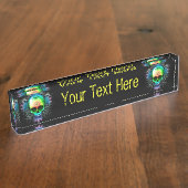 Psychedelische Trippy-Explosion-Tasse Namensplakette (Seite)