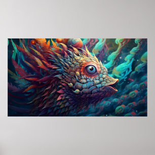 Psychedelische Trippy-Kreatur Poster