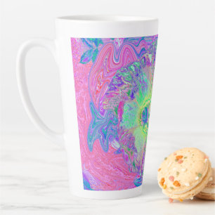 Psychedelische Trippy Limettengrüne und violette H Milchtasse