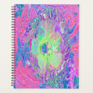 Psychedelische Trippy Limettengrüne und violette H Planer