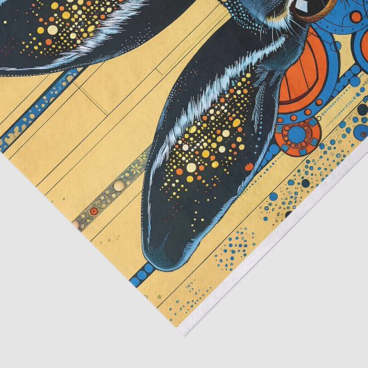 Psychedelische Trippy-Rabbit Hare Decoupage Right  Seidenpapier (Ausschnitt)