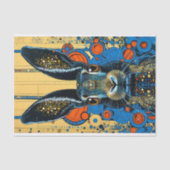 Psychedelische Trippy-Rabbit Hare Decoupage Verlas Seidenpapier (Vorderseite)