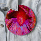 Psychedelische Trippy Retro Red Hibiskus Blume Button (Beispiel)