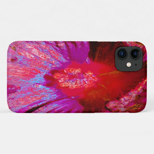 Psychedelische Trippy Retro Red Hibiskus Blume Case-Mate iPhone Hülle (Rückseite (Horizontal))