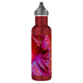 Psychedelische Trippy Retro Red Hibiskus Blume Edelstahlflasche (Rechts)