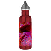 Psychedelische Trippy Retro Red Hibiskus Blume Edelstahlflasche (Links)