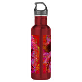 Psychedelische Trippy Retro Red Hibiskus Blume Edelstahlflasche (Rückseite)