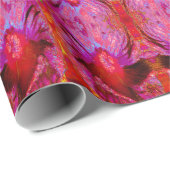 Psychedelische Trippy Retro Red Hibiskus Blume Geschenkpapier (Rolleneckpunkt)