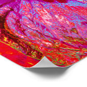 Psychedelische Trippy Retro Red Hibiskus Blume Poster (Ecke)