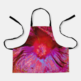 Psychedelische Trippy Retro Red Hibiskus Blume Schürze