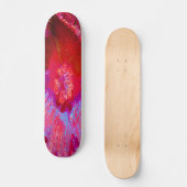 Psychedelische Trippy Retro Red Hibiskus Blume Skateboard (Vorderseite)