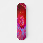 Psychedelische Trippy Retro Red Hibiskus Blume Skateboard (Vorne)