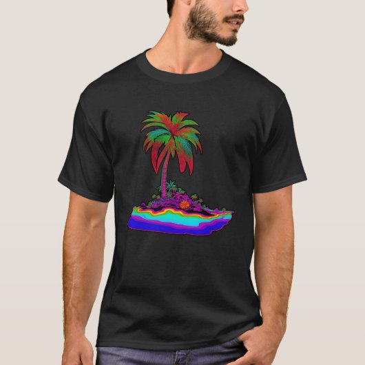 Psychedelische Tropeninsel T-Shirt (Vorderseite)