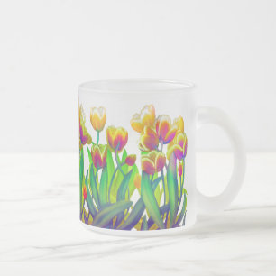 Psychedelische Tulpe-Garten-Tasse Mattglastasse