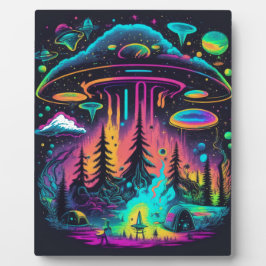 Psychedelische UFO Fantasy Art Fotoplatte