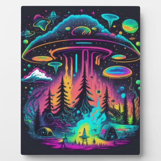 Psychedelische UFO Fantasy Art Fotoplatte (Vorderseite)