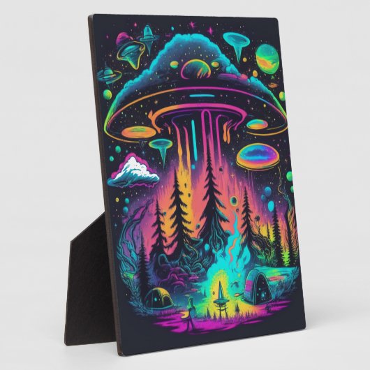 Psychedelische UFO Fantasy Art Fotoplatte (Seite)