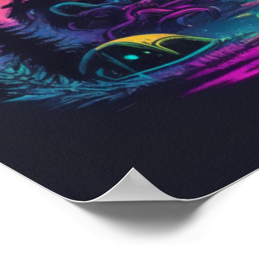 Psychedelische UFO Fantasy Art Poster (Ecke)