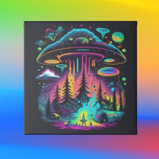 Psychedelische UFO Fantasy Art Poster