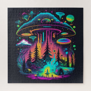 Psychedelische UFO Fantasy Art Puzzle