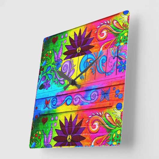 psychedelische Uhr Siebzigerjahre Hippie (Winkel)