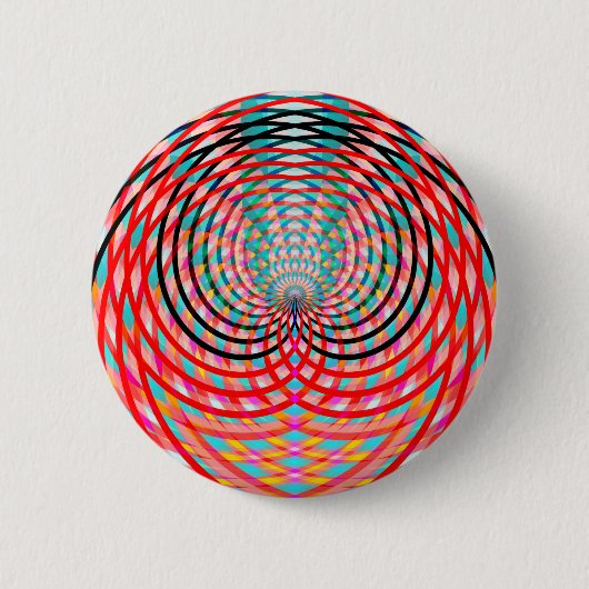 Psychedelische umsponnene Kreise Button (Vorderseite)