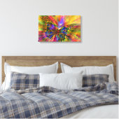 Psychedelische und mehrfarbige Schmetterlinge Leinwanddruck (Insitu (Schlafzimmer))