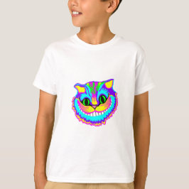 Psychedelische verrückte lächelnde Katze T-Shirt