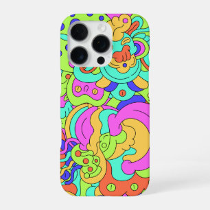 Psychedelische verzerrte Gesichter Handyhülle iPhone 16 Pro Hülle