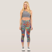 Psychedelische Vibration - Hübsche Capris-Leggings Capri Leggings (Vorderseite)