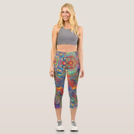 Psychedelische Vibration - Hübsche Capris-Leggings Capri Leggings