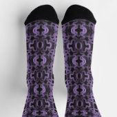 Psychedelische violette Linien auf Schwarz  Socken (Oben)