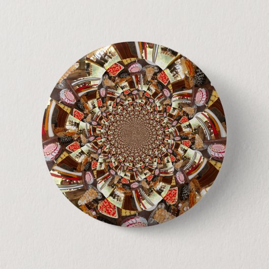 Psychedelische Vision von Brown Hues Button (Vorderseite)