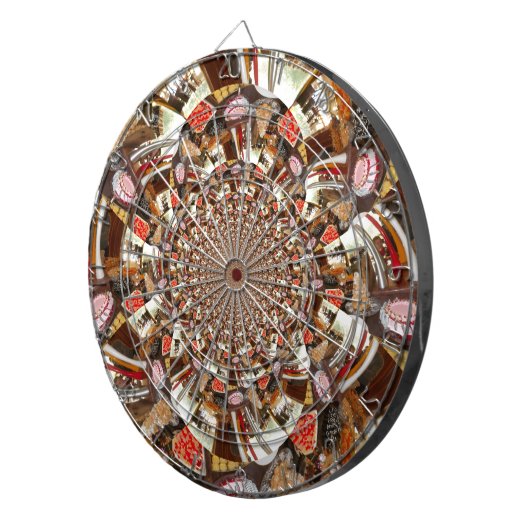 Psychedelische Vision von Brown Hues Dartscheibe (Vorderseite rechts)