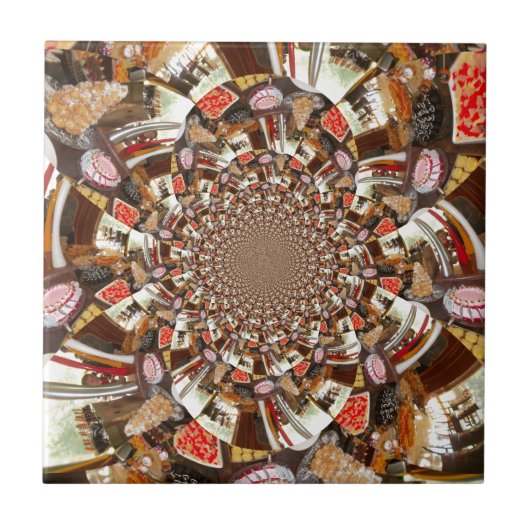 Psychedelische Vision von Brown Hues Fliese (Vorderseite)