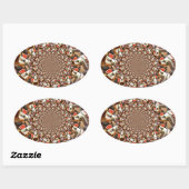 Psychedelische Vision von Brown Hues Ovaler Aufkleber (Blatt)