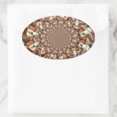 Psychedelische Vision von Brown Hues Ovaler Aufkleber (Tasche)