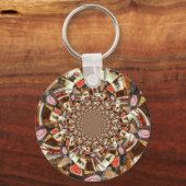 Psychedelische Vision von Brown Hues Schlüsselanhänger (Vorderseite)