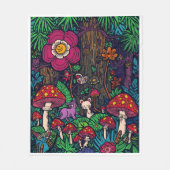 Psychedelische Wald-Flanelldecke Fleecedecke (Vorderseite)