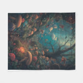 Psychedelische Wald-Fliesendecke Fleecedecke (Vorderseite (Horizontal))
